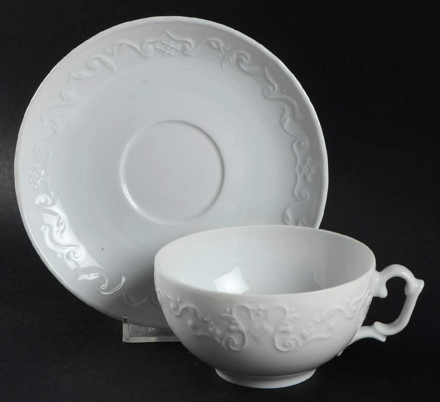 Simply Anna White (Portugal) Flat Cup & Saucer Set by Anna Weatherley-1