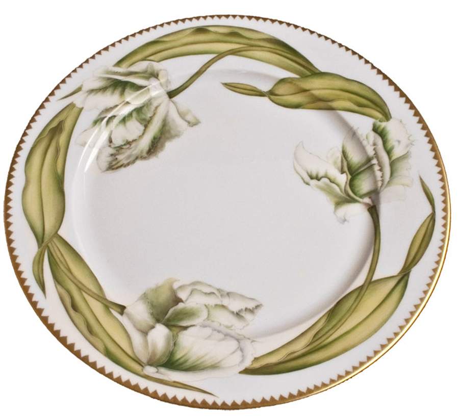 White Tulips Dinner Plate by Anna Weatherley-1