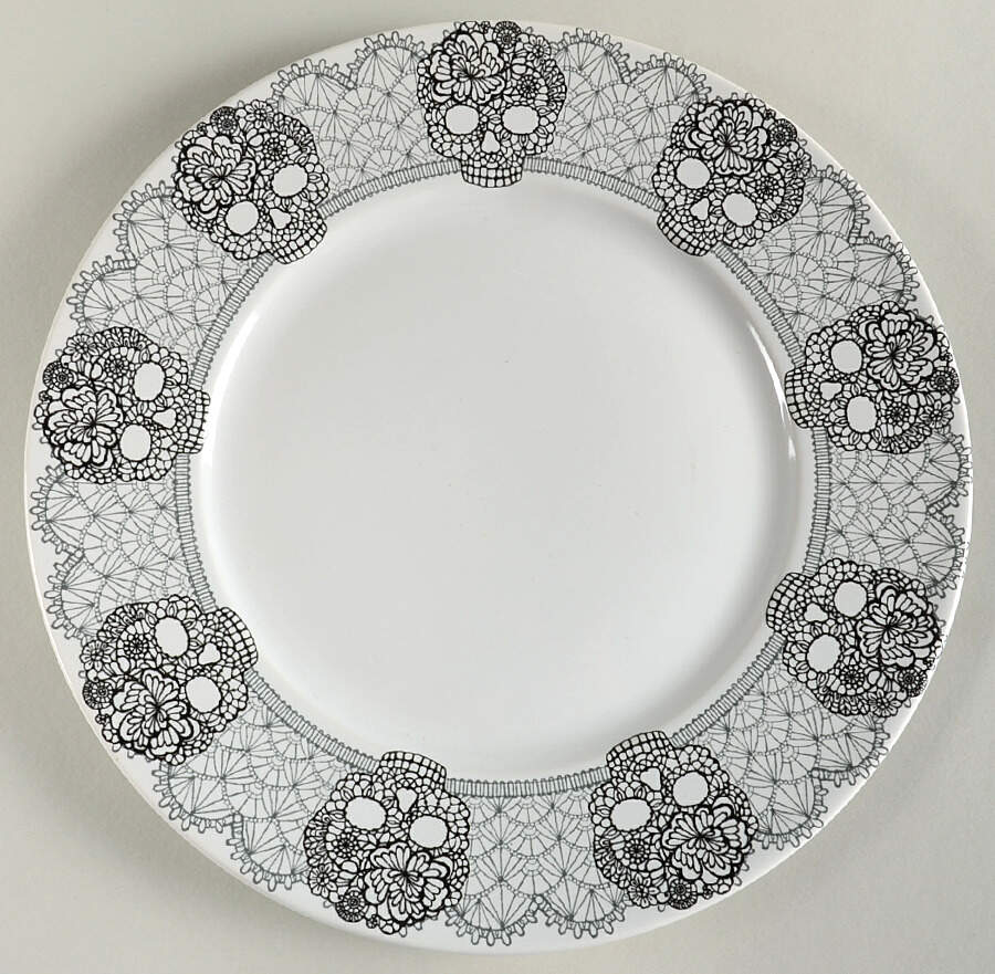 Skull Lace Dinner Plate by 222 Fifth (PTS)-1