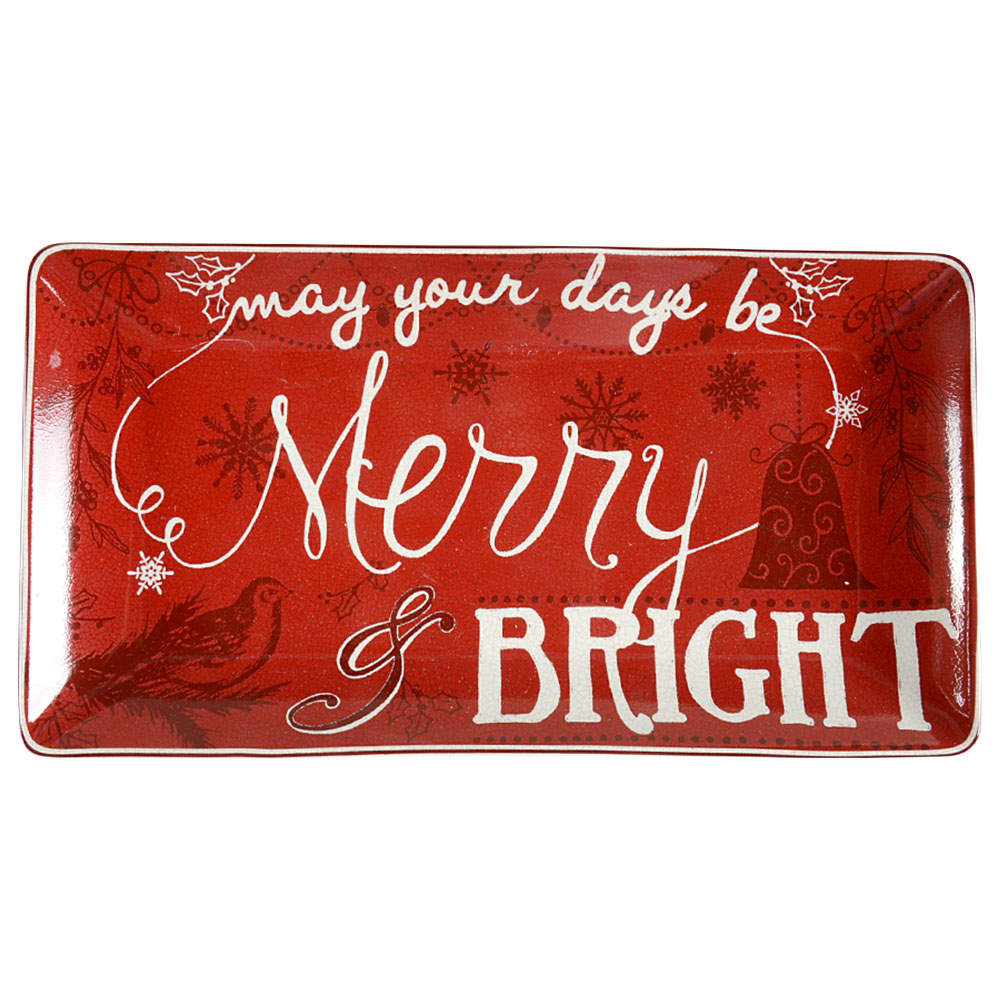 Christmas Tunes 12" Rectangular Serving Platter by 222 Fifth (PTS)-1