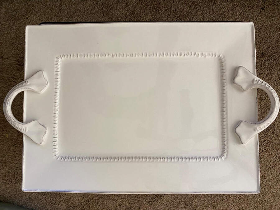 Bianca Dash 14" Rectangular Handled Serving Platter by American Atelier-1