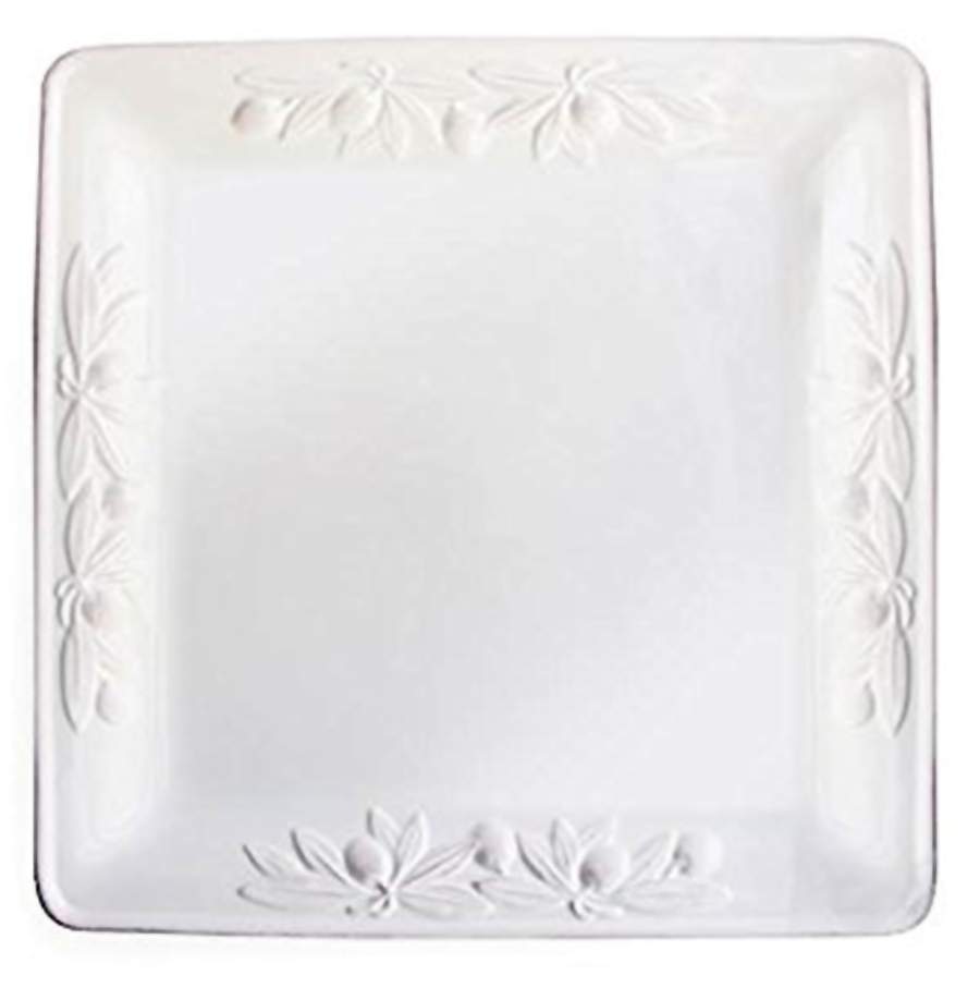 Olives Antique White 15" Square Serving Platter by American Atelier-1