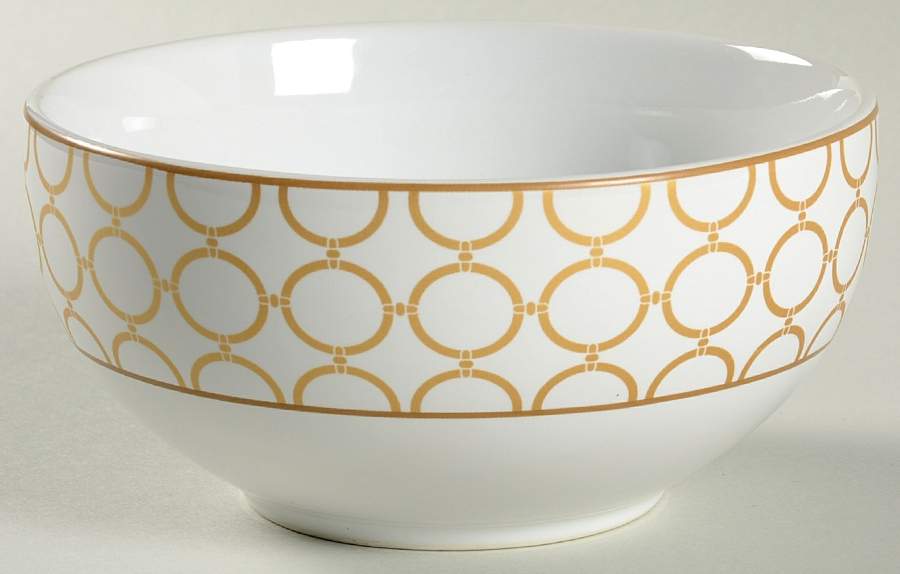 Chain Link Gold Soup/Cereal Bowl by 222 Fifth (PTS)-1