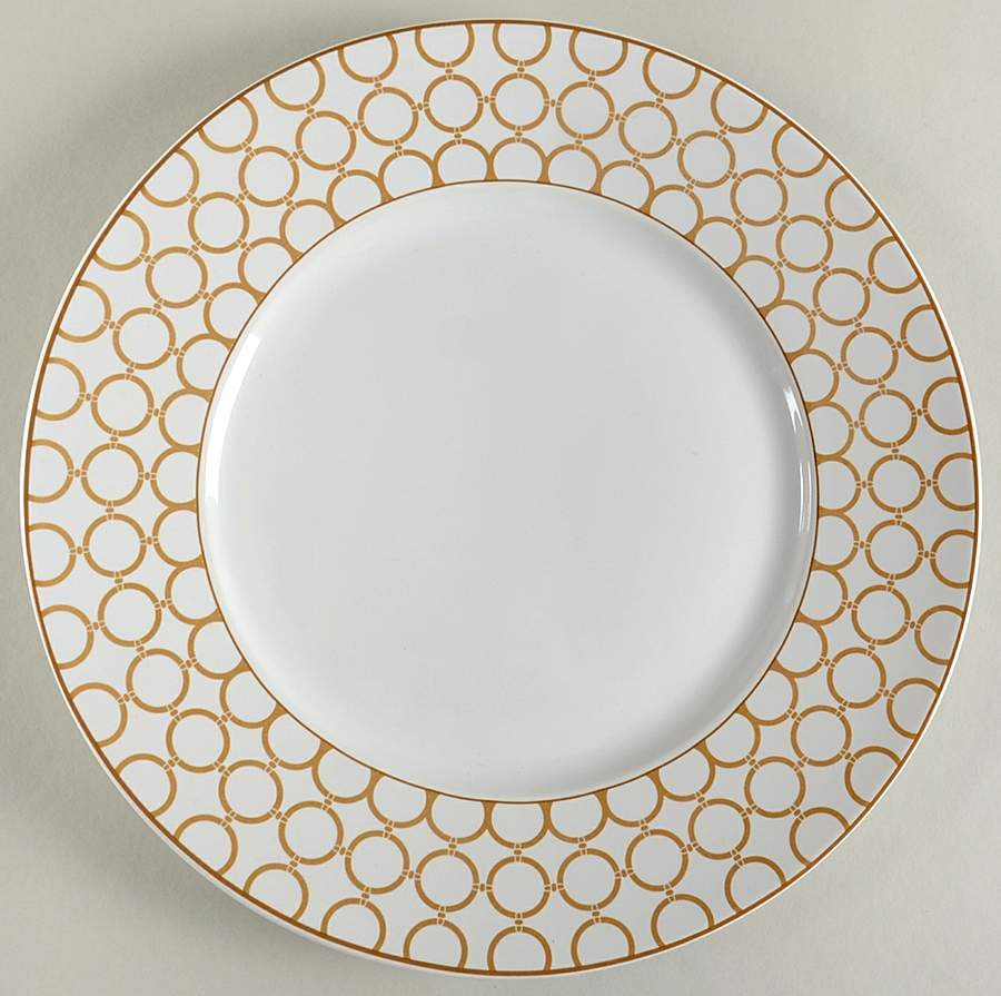 Chain Link Gold Dinner Plate by 222 Fifth (PTS)-1