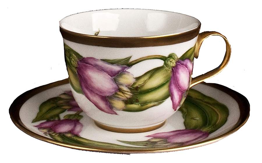 Floral Fantasy Flat Cup & Saucer Set by Anna Weatherley-1