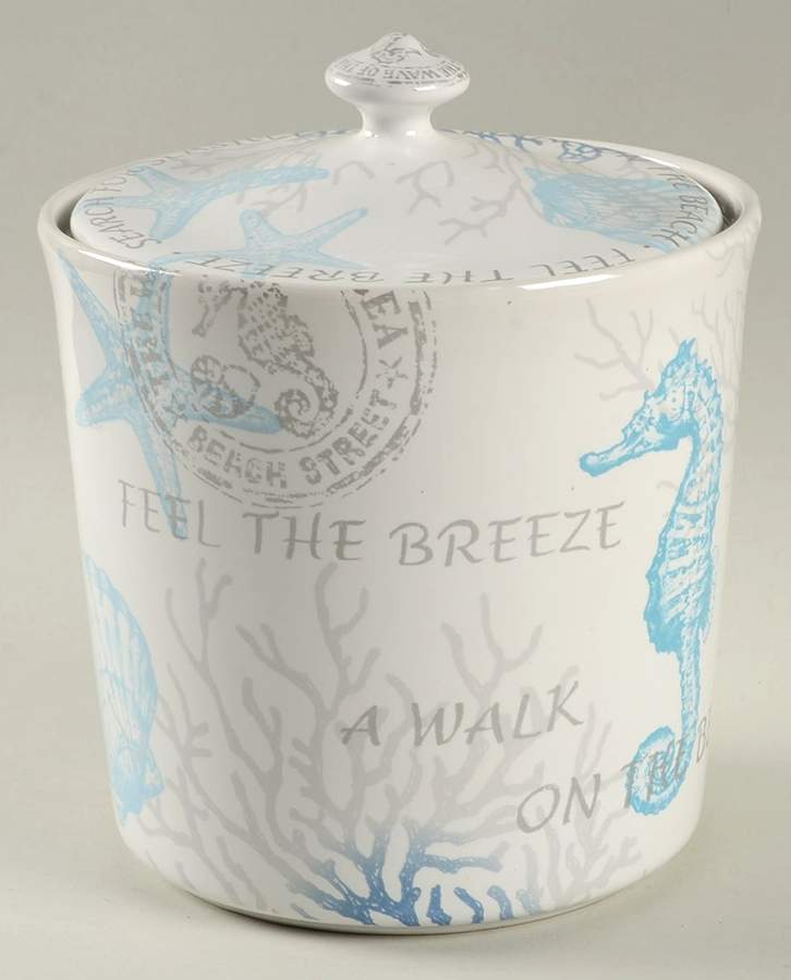 Coastal Breeze-Blue Large Canister & Lid by 222 Fifth (PTS)-1
