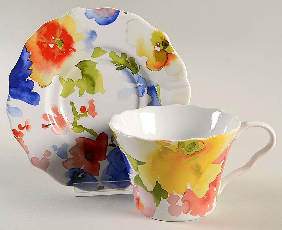Claudette Flat Cup & Saucer Set by 222 Fifth (PTS)-1