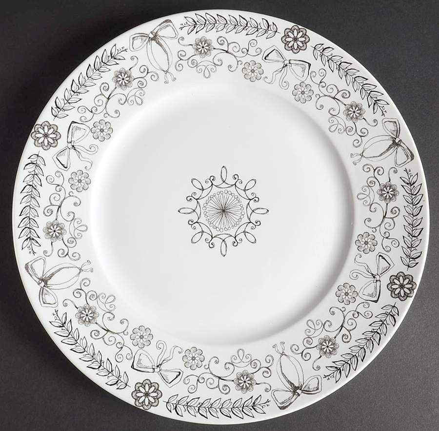 Poetique Black Dinner Plate by 222 Fifth (PTS)-1