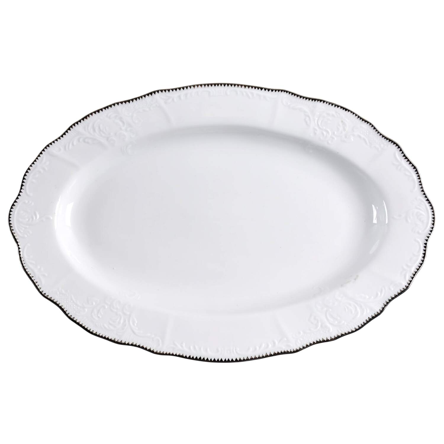 Simply Anna Platinum (Portugal) 14" Oval Serving Platter by Anna Weatherley-1