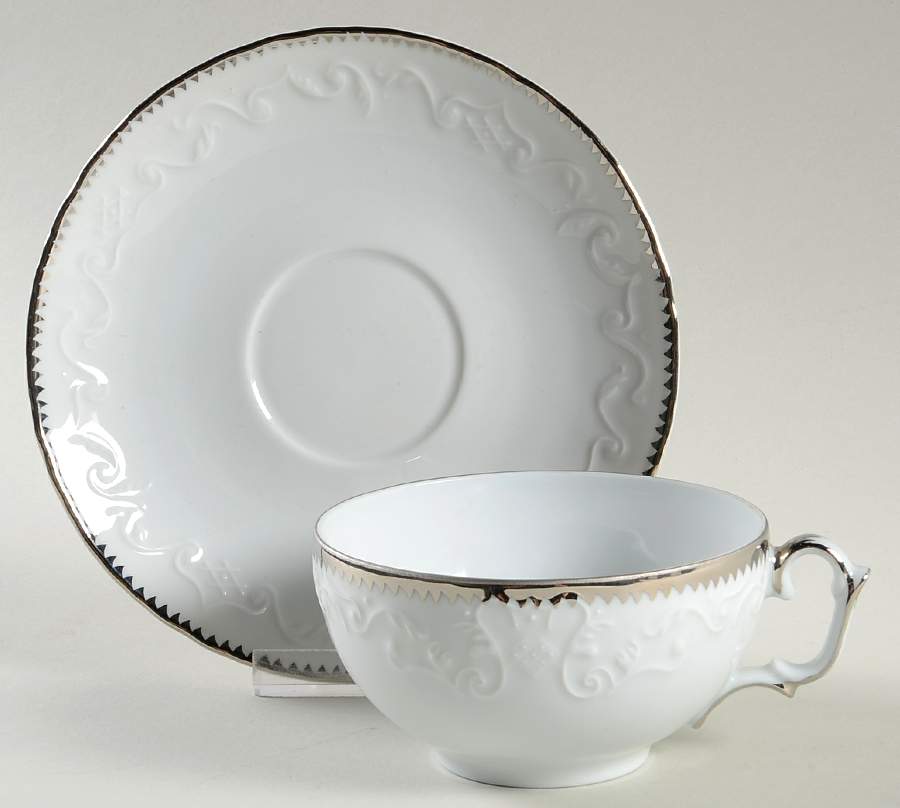 Simply Anna Platinum (Portugal) Flat Cup & Saucer Set by Anna Weatherley-1