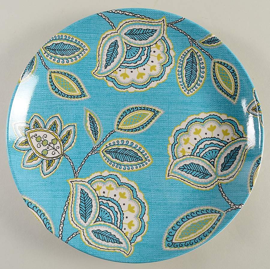 Wildfield Brights Turquoise Dinner Plate by 222 Fifth (PTS)-1
