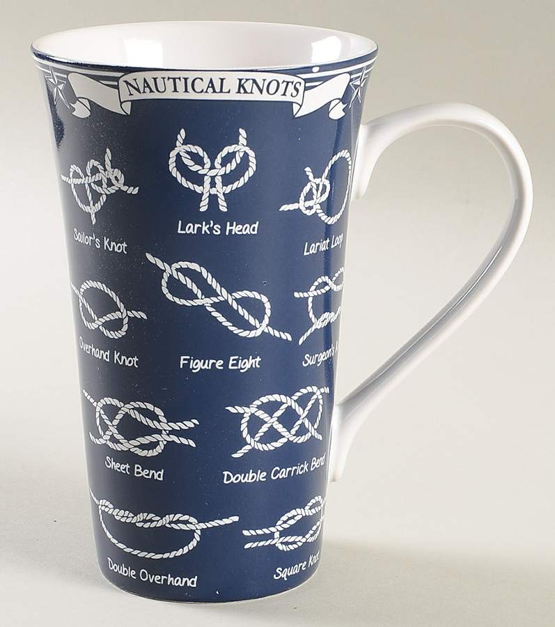 Nautical Knots Latte Mug by 222 Fifth (PTS)-1