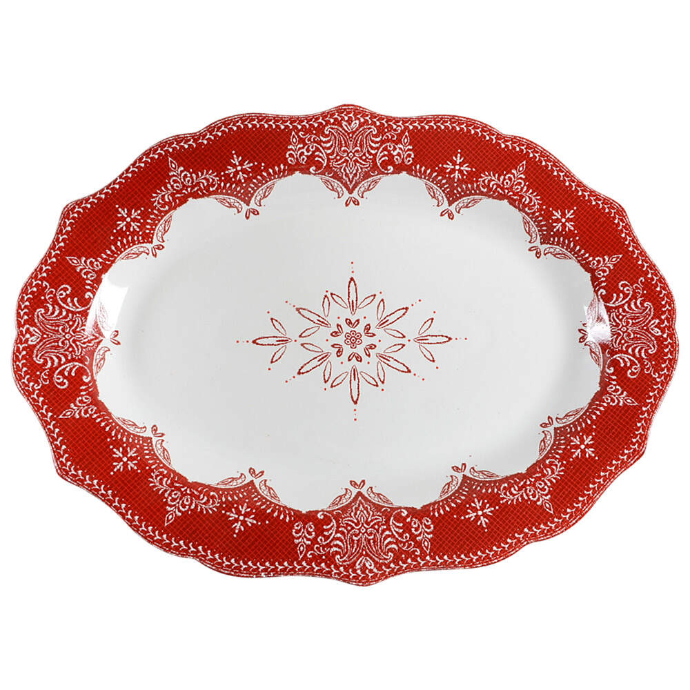 Winter Lace 14" Oval Serving Platter by 222 Fifth (PTS)-1