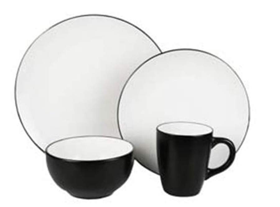 Bistro White and Black Dinner Plate by American Atelier-1