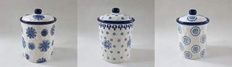 Blue Stamp (3 Piece) Canister Set (Box Set) by American Atelier-1