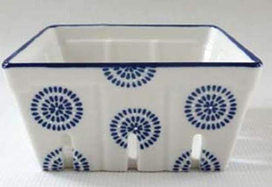 Blue Stamp Small Fruit Basket by American Atelier-1