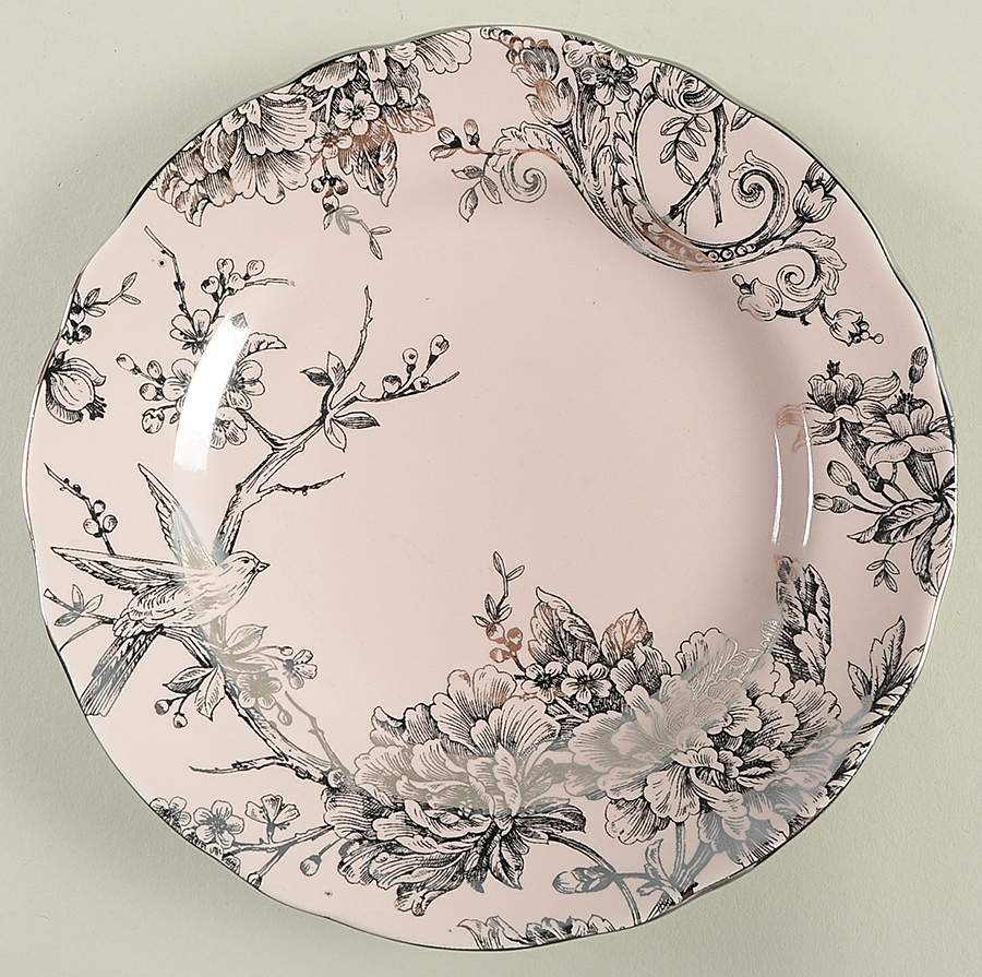 Adelaide Pink and Silver Salad Plate by 222 Fifth (PTS)-1