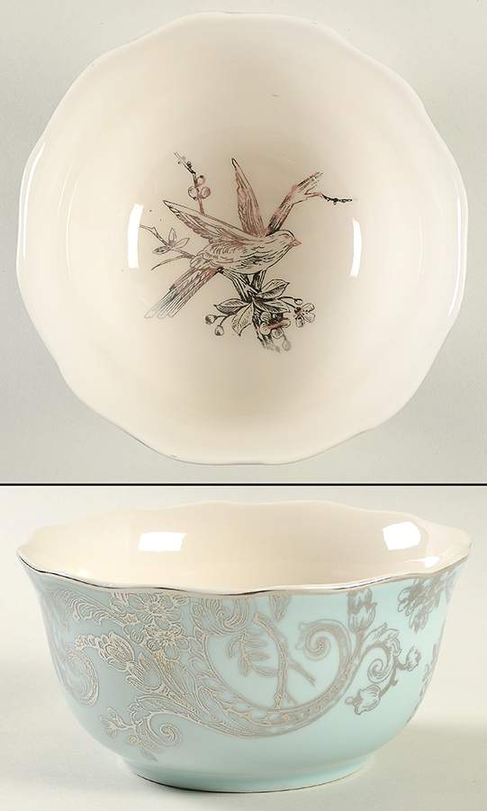 Adelaide Turquoise and Silver Soup/Cereal Bowl by 222 Fifth (PTS)-1