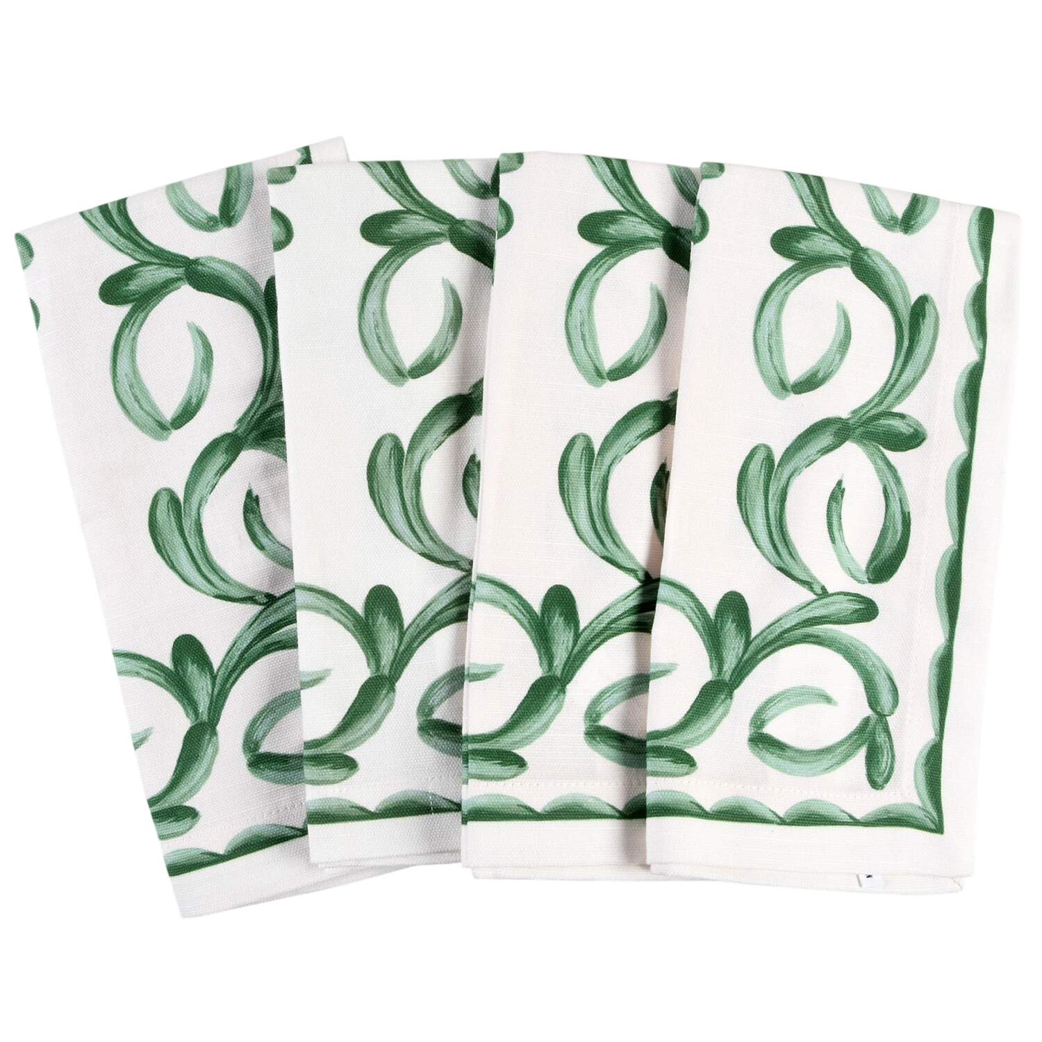 Puebla Palm Leaf Linen Napkin - Set of 4 by Anfora (Mexico)-1