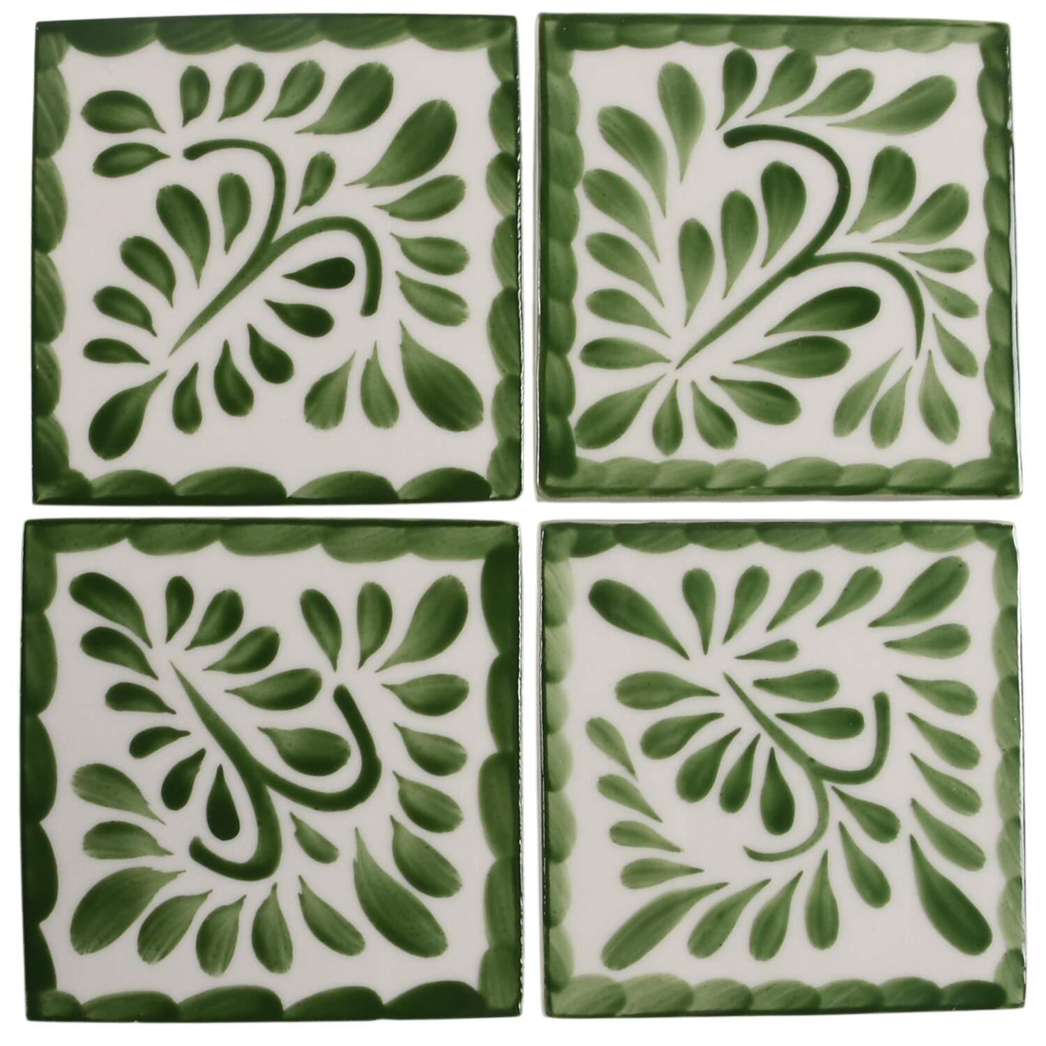 Puebla Palm Leaf Coaster - Set of 4 by Anfora (Mexico)-1
