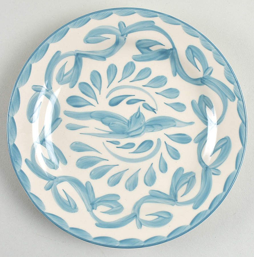 Puebla Blue Lagoon Salad Plate by Anfora (Mexico)-1