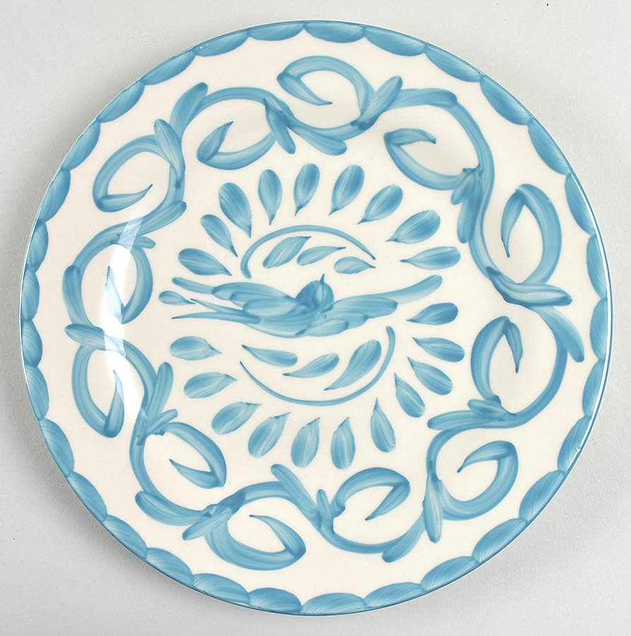 Puebla Blue Lagoon Dinner Plate by Anfora (Mexico)-1
