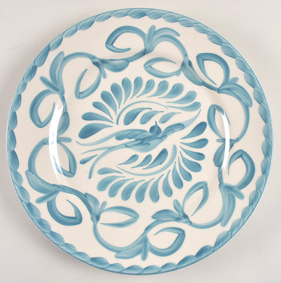 Puebla Blue Lagoon 13" Chop Plate (Round Platter) by Anfora (Mexico)-1