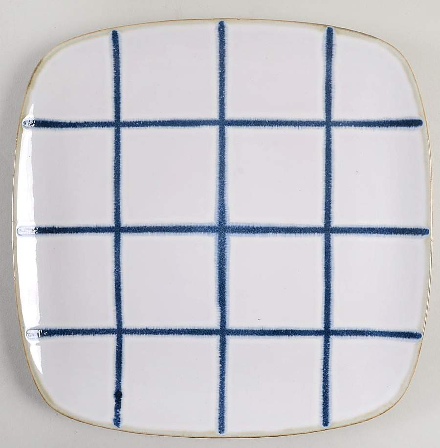 Squares Blue Square Dinner Plate by American Atelier-1