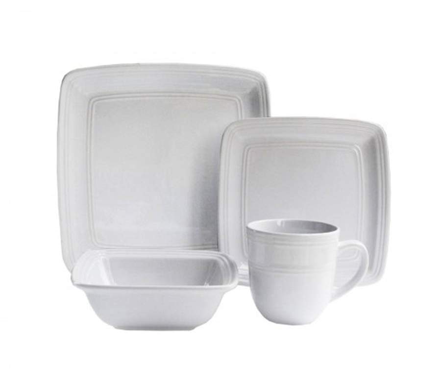Madelyn Square White Square Dinner Plate by American Atelier-1