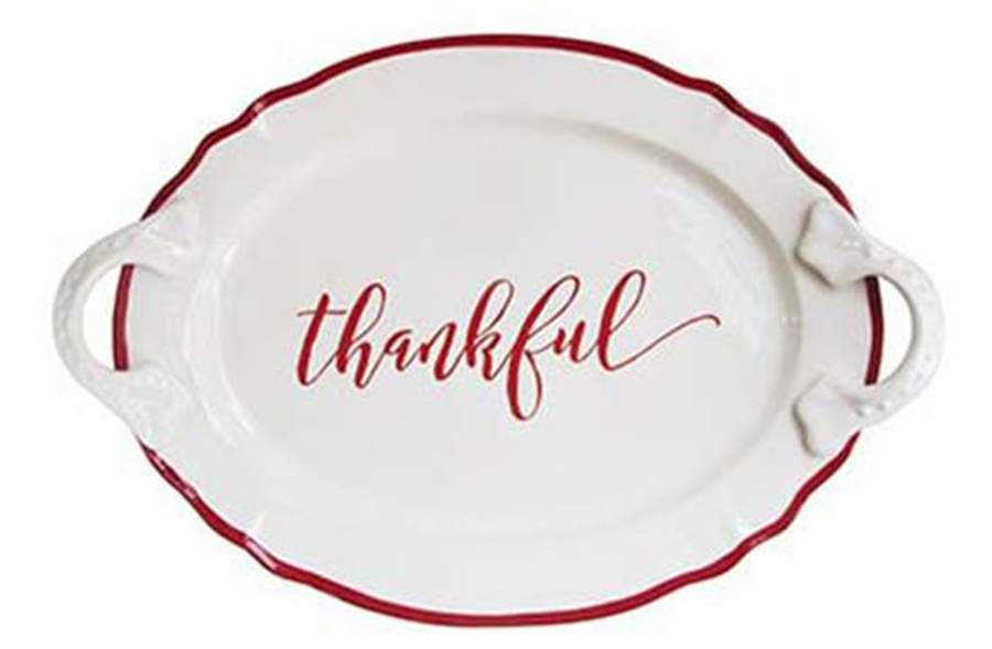 Harvest 16" Oval Handled Platter by American Atelier-1
