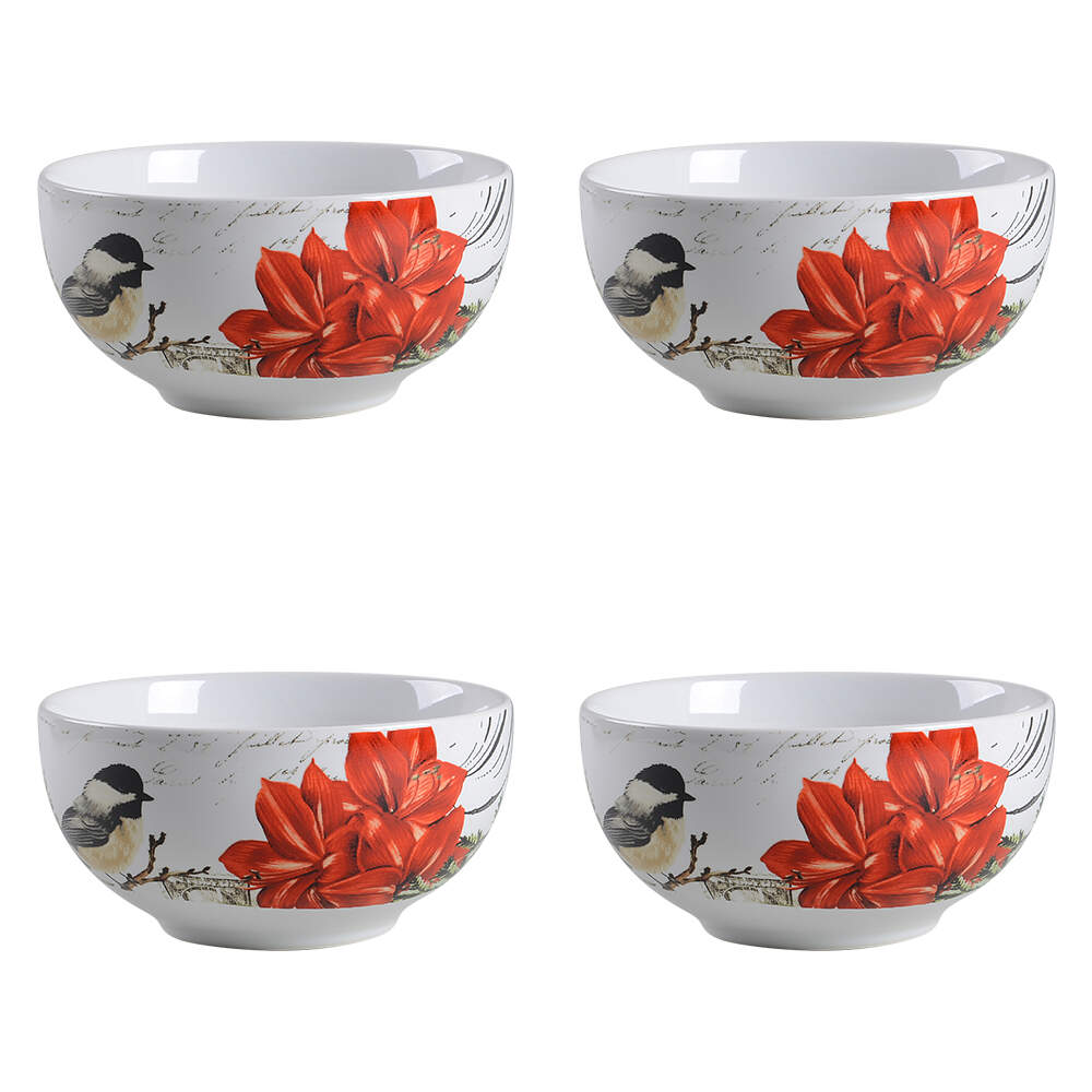 Winter Cheer Bird Soup/Cereal Bowl - Set of 4 by 222 Fifth (PTS)-1