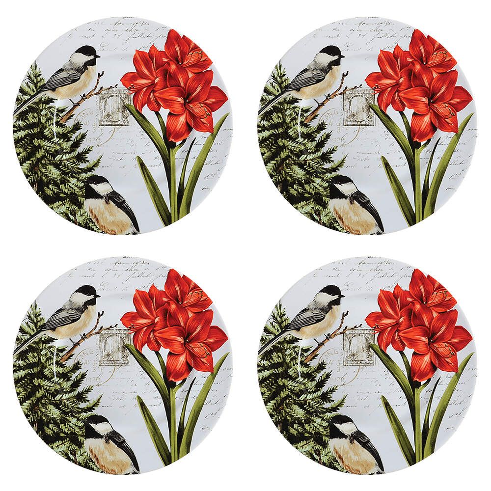 Winter Cheer Bird Dinner Plate - Set of 4 by 222 Fifth (PTS)-1
