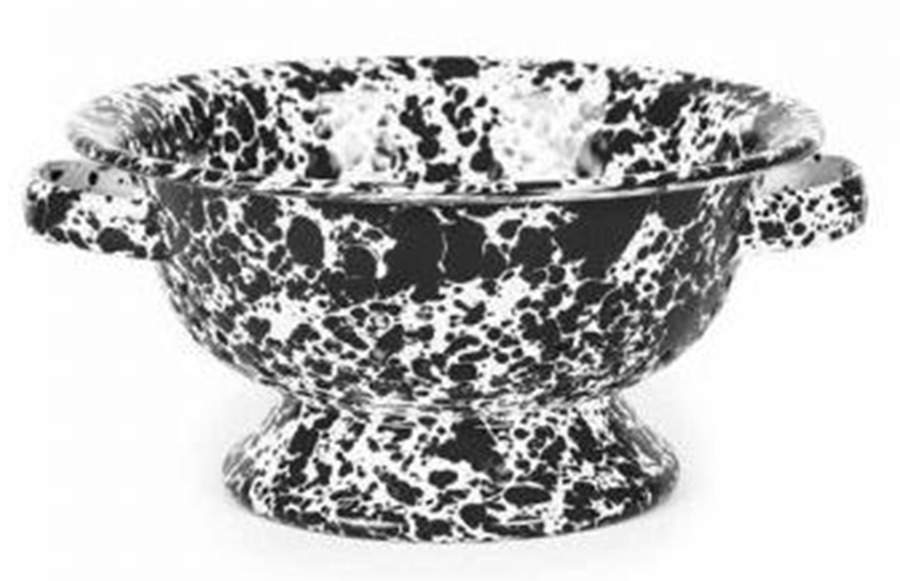 Splatterware Black 8" Colander Berry Bowl by Crow Canyon Home-1