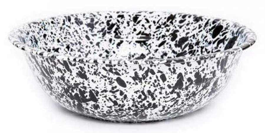 Splatterware Black 14" Basin Bowl by Crow Canyon Home-1