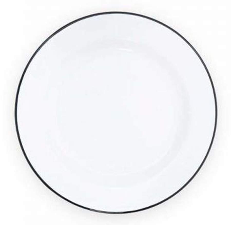 Vintage Solid Black Dinner Plate by Crow Canyon Home-1