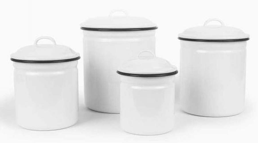 Vintage Solid Black (4 Piece) Canister Set (Box Set) by Crow Canyon Home-1