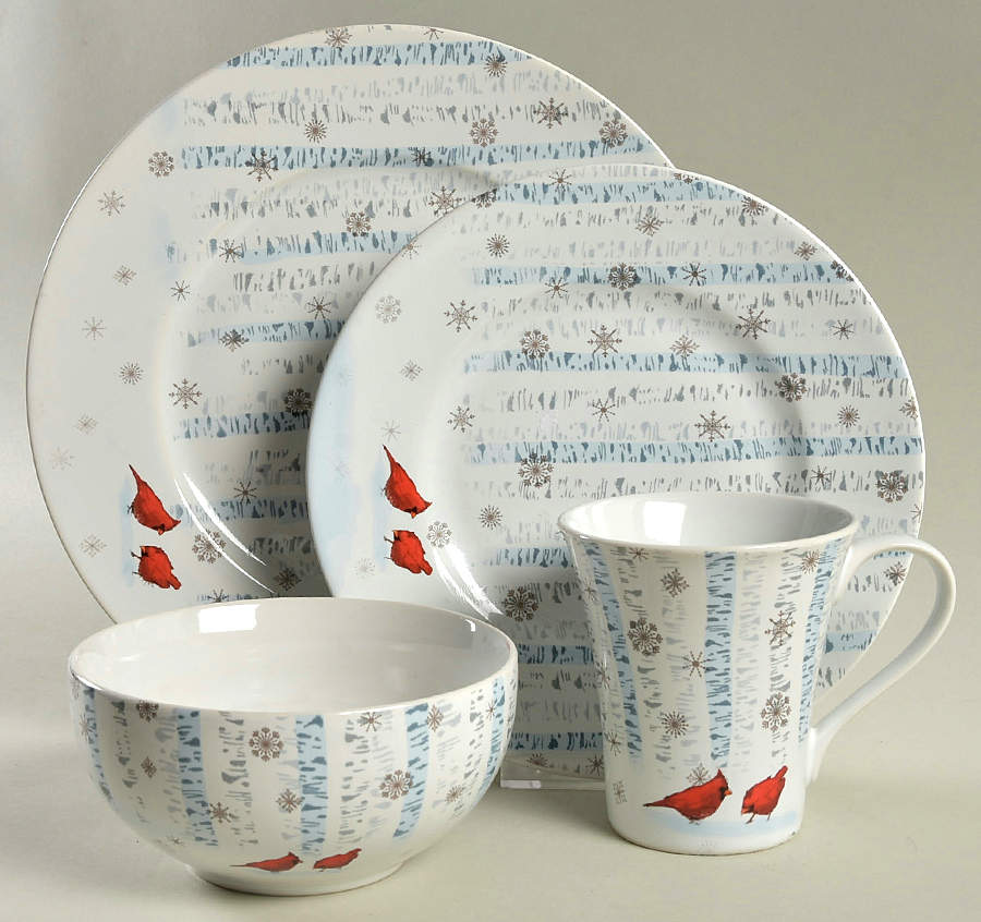 Cardinal in the Woods 4 Piece Place Setting by 222 Fifth (PTS)-1
