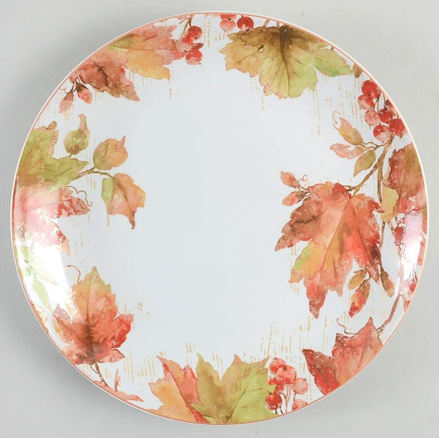 Amber Leaves Dinner Plate by 222 Fifth (PTS)-1