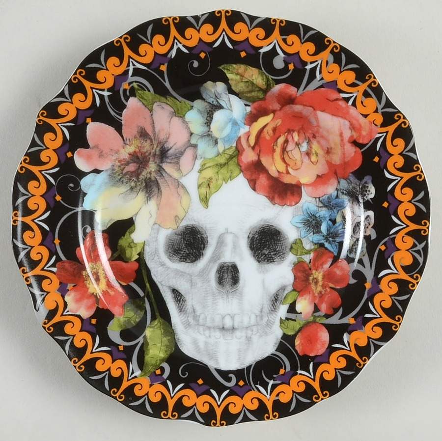 Marbella Skull Multicolor Appetizer Plate by 222 Fifth (PTS)-1
