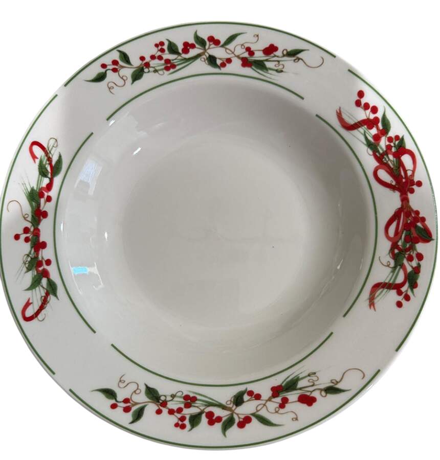 Holly Berry Large Rim Soup Bowl by American Atelier-1