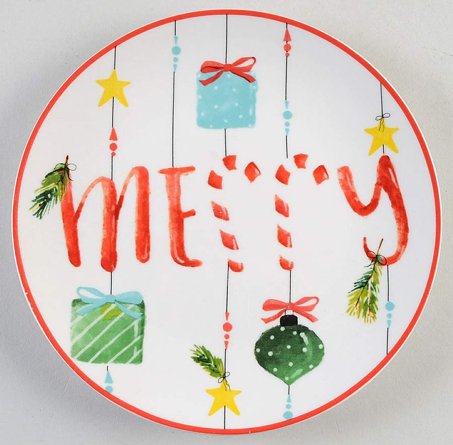 Ornaments Peppermint Salad Plate by American Atelier-1