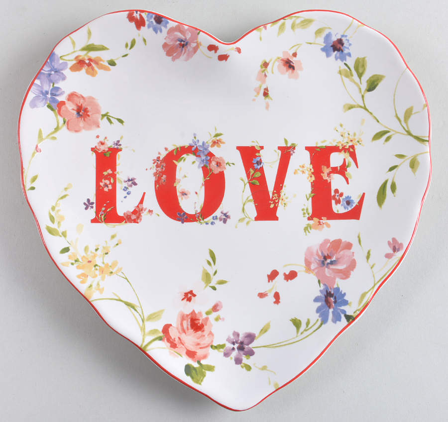 Valentine Love Heart Shape Salad Plate by 222 Fifth (PTS)-1