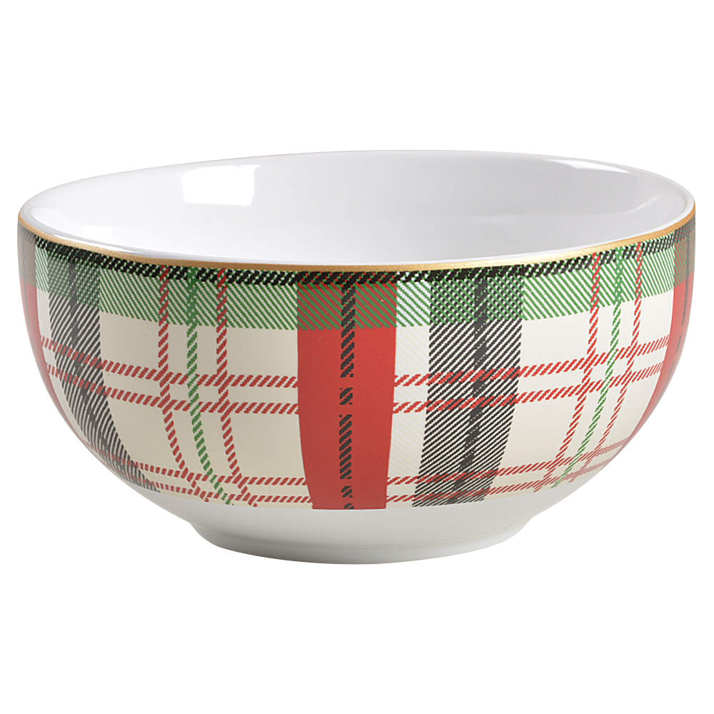 Holiday Large Plaid Soup/Cereal Bowl - Set of 4 by 222 Fifth (PTS)-1