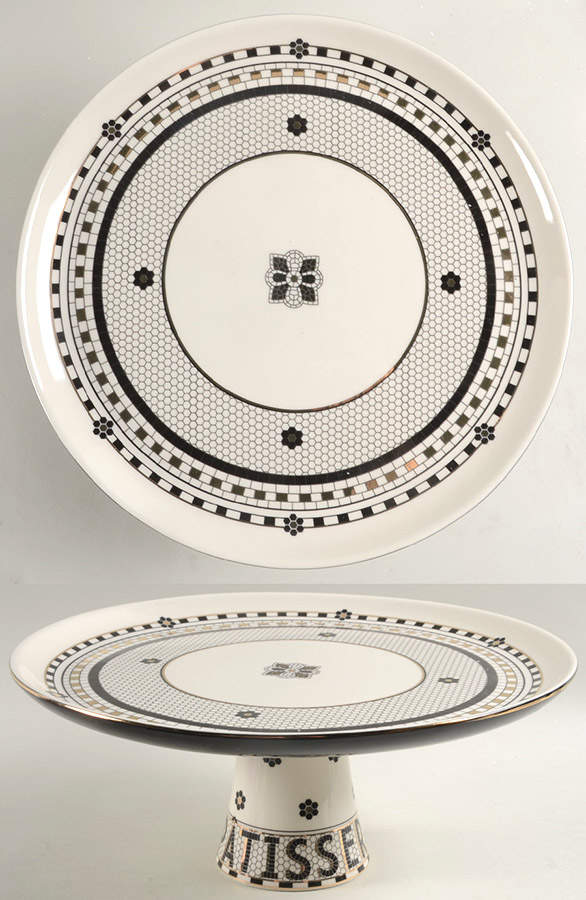 Bistro Tile Footed Cake Plate by Anthropologie-1
