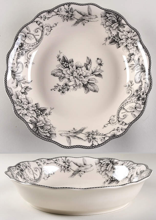 Adelaide Black 13" Pasta Serving Bowl by 222 Fifth (PTS)-1