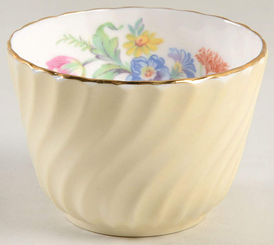 602 Pale Yellow Open Sugar Bowl by John  Aynsley & Sons-1