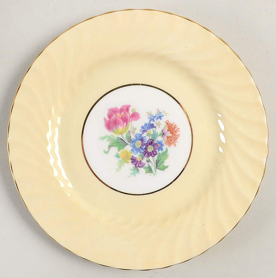 602 Pale Yellow Bread & Butter Plate by John  Aynsley & Sons-1