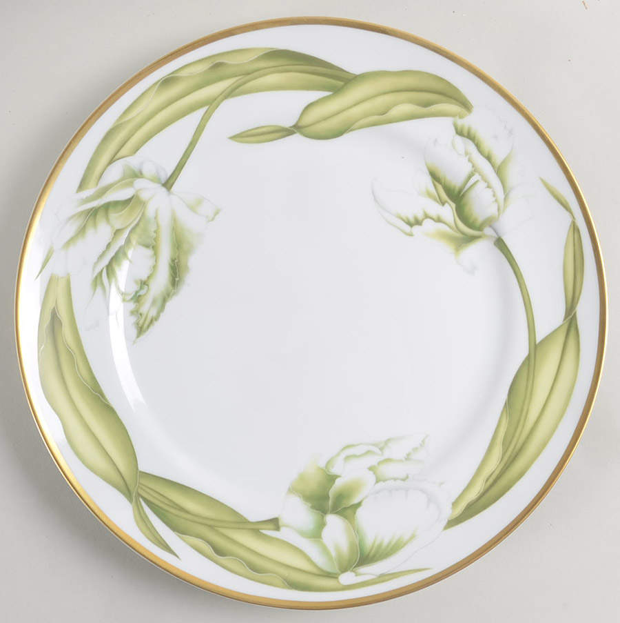White Tulips Dinner Plate by Anna Weatherley-1