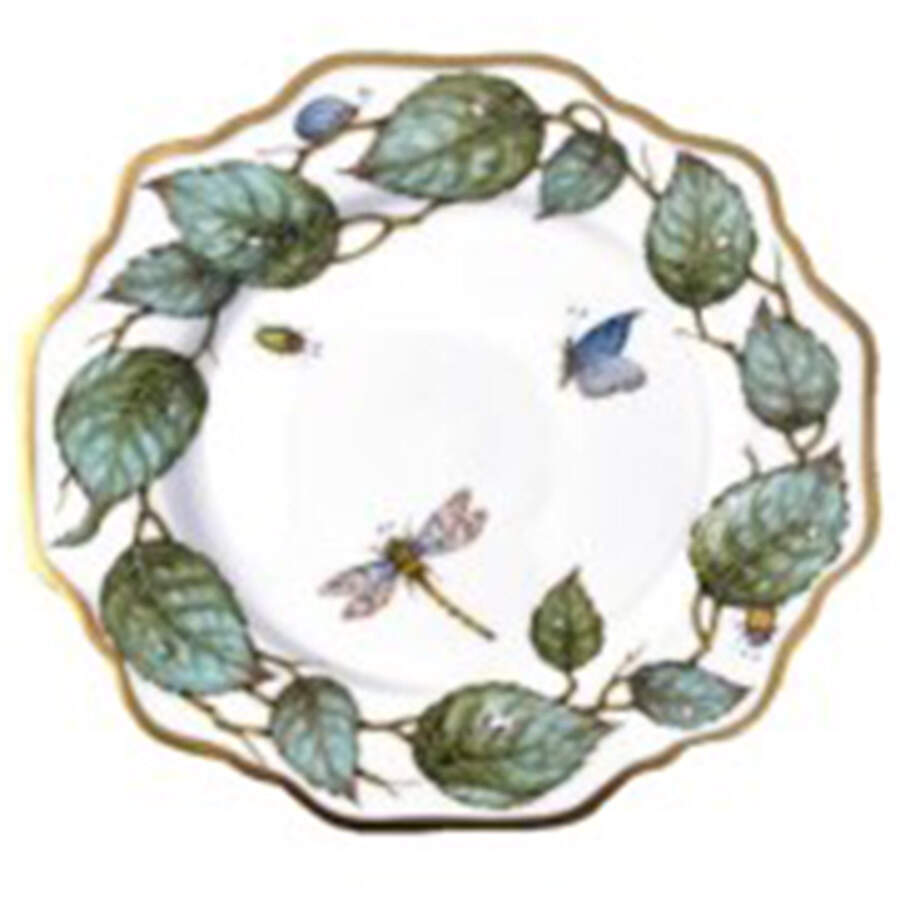Shades of Blue Leaves Salad Plate by Anna Weatherley-1