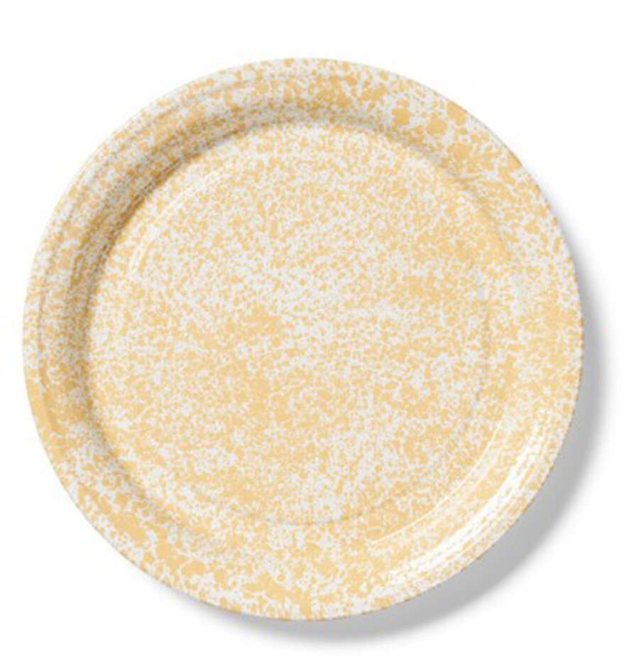 Splatterware Yellow 20" Round Tray by Crow Canyon Home-1